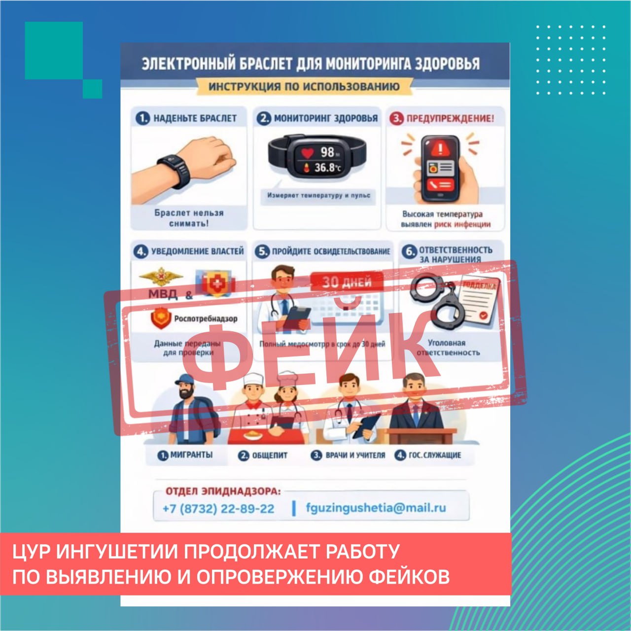 В ЦУР Ингушетии опровергли информацию об электронных браслетах 