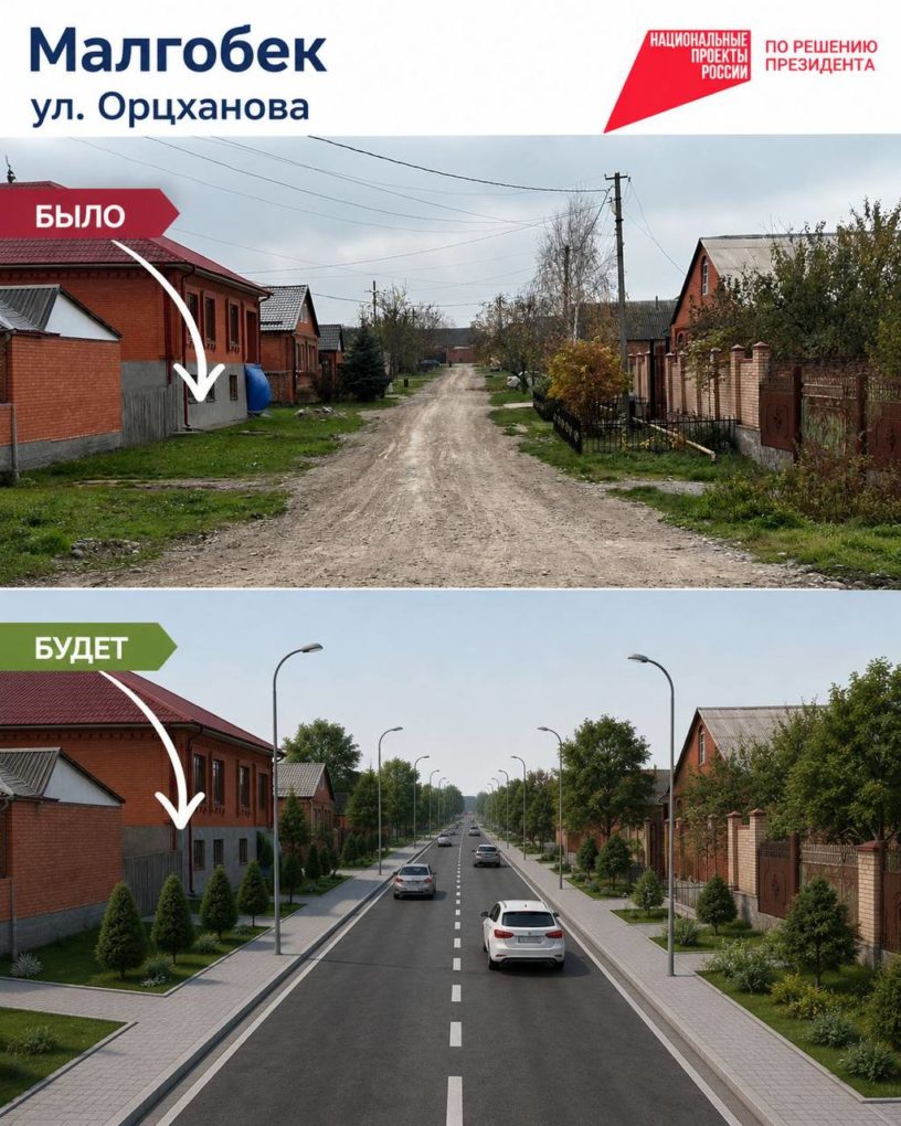 Работы по благоустройству двух улиц стартовали в Малгобеке